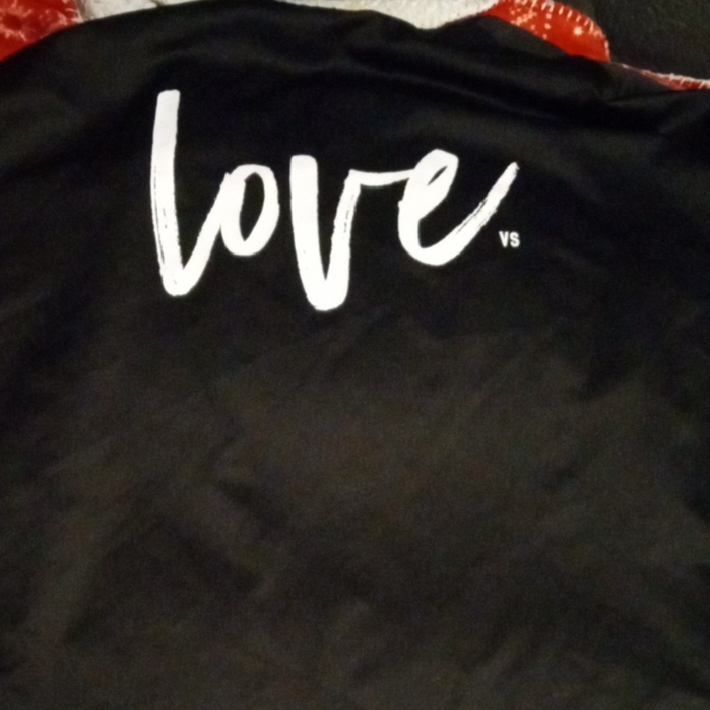 Victoria's Secret Black Love Print Robe